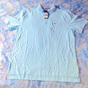 Men's light blue polo